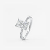 Radiant Hidden Halo Pave Lab Grown Diamond Engagement Ring