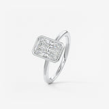 Radiant Bezel Lab Grown Diamond Engagement Ring