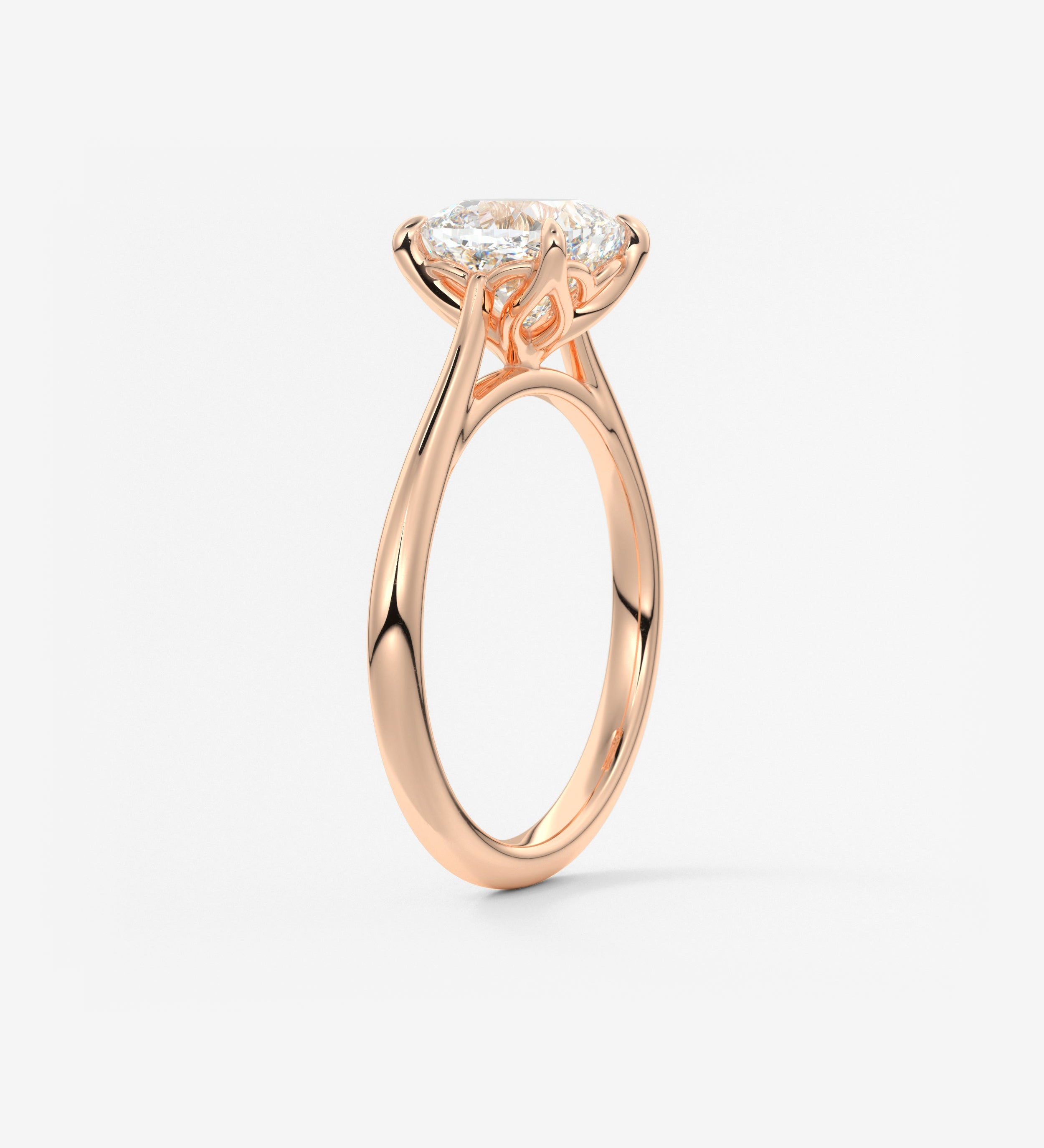 Cushion Cathedral Lab Grown Diamond Engagement Ring