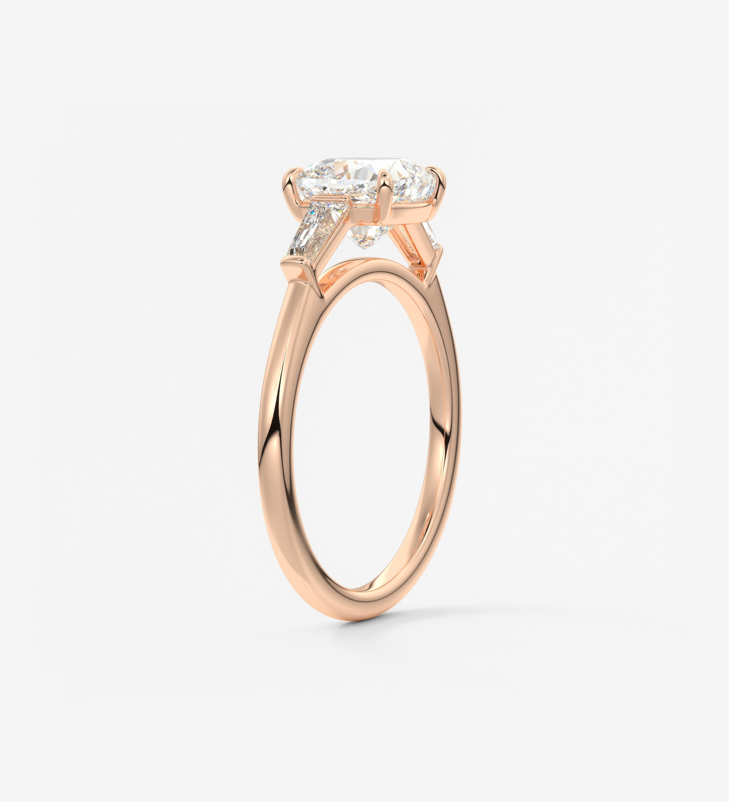 Cushion Three Stone Lab Grown Diamond Engagement Ring