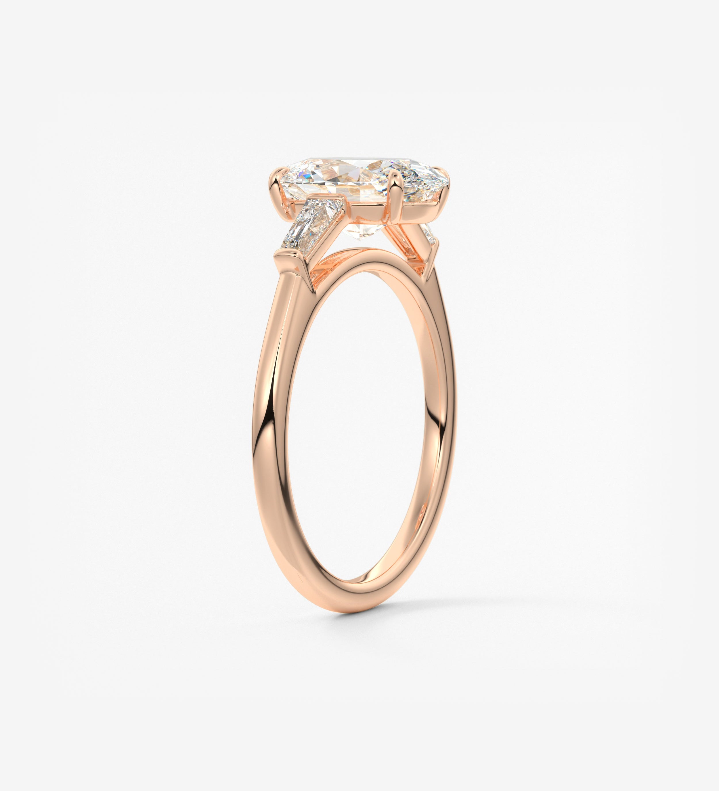 Oval Three Stone Lab Grown Diamond Engagement Ring