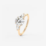 Round Three Stone Lab Grown Diamond Engagement Ring