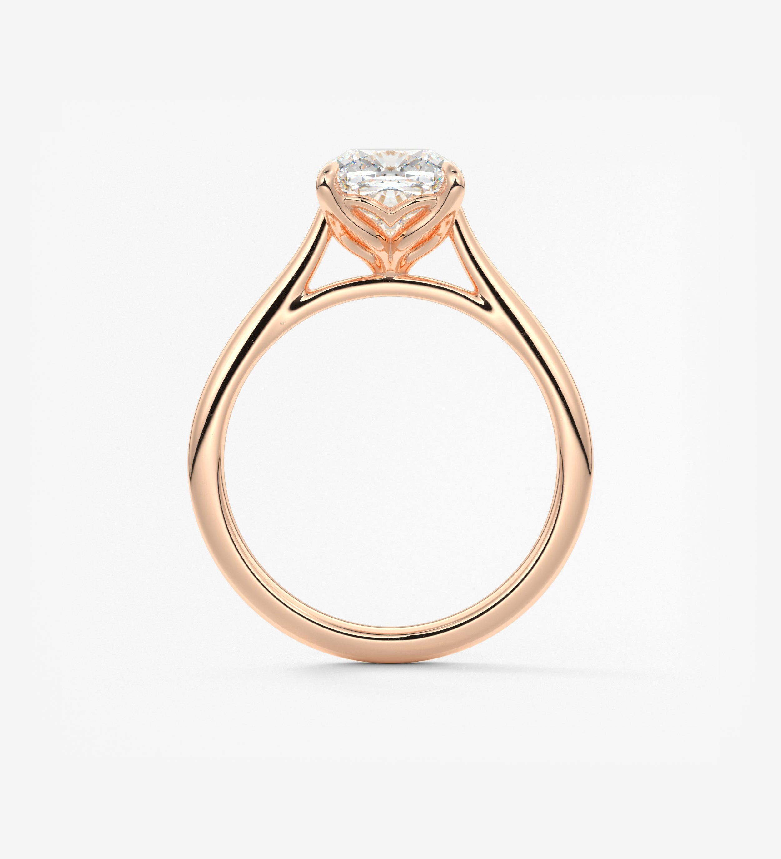 Cushion Cathedral Lab Grown Diamond Engagement Ring