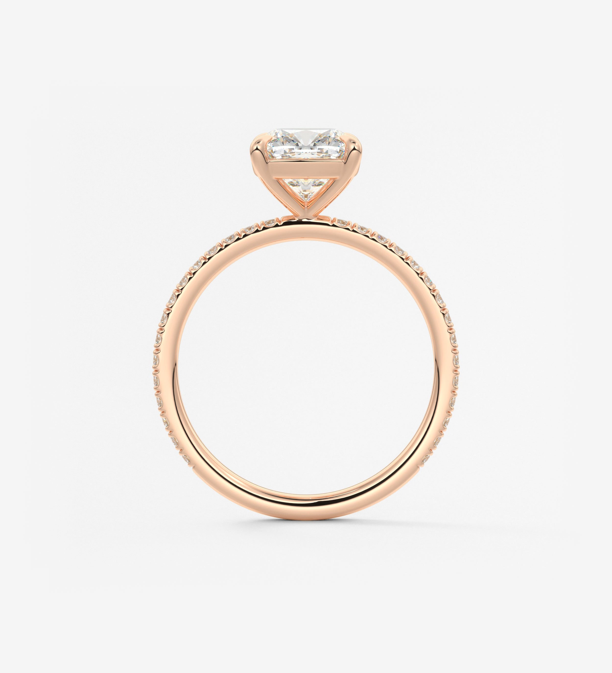 Cushion Pave Lab Grown Diamond Engagement Ring