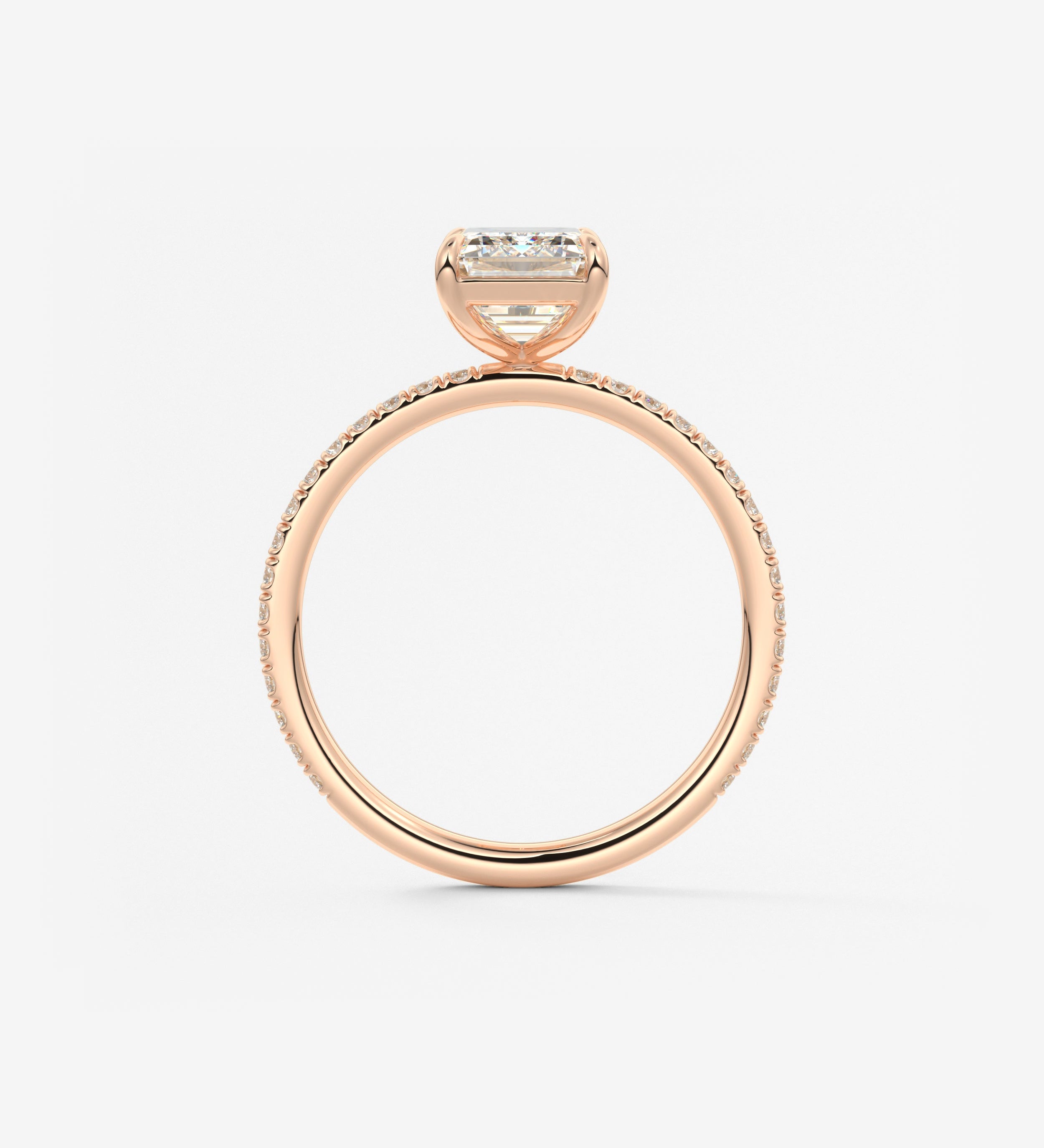 Emerald Pave Lab Grown Diamond Engagement Ring