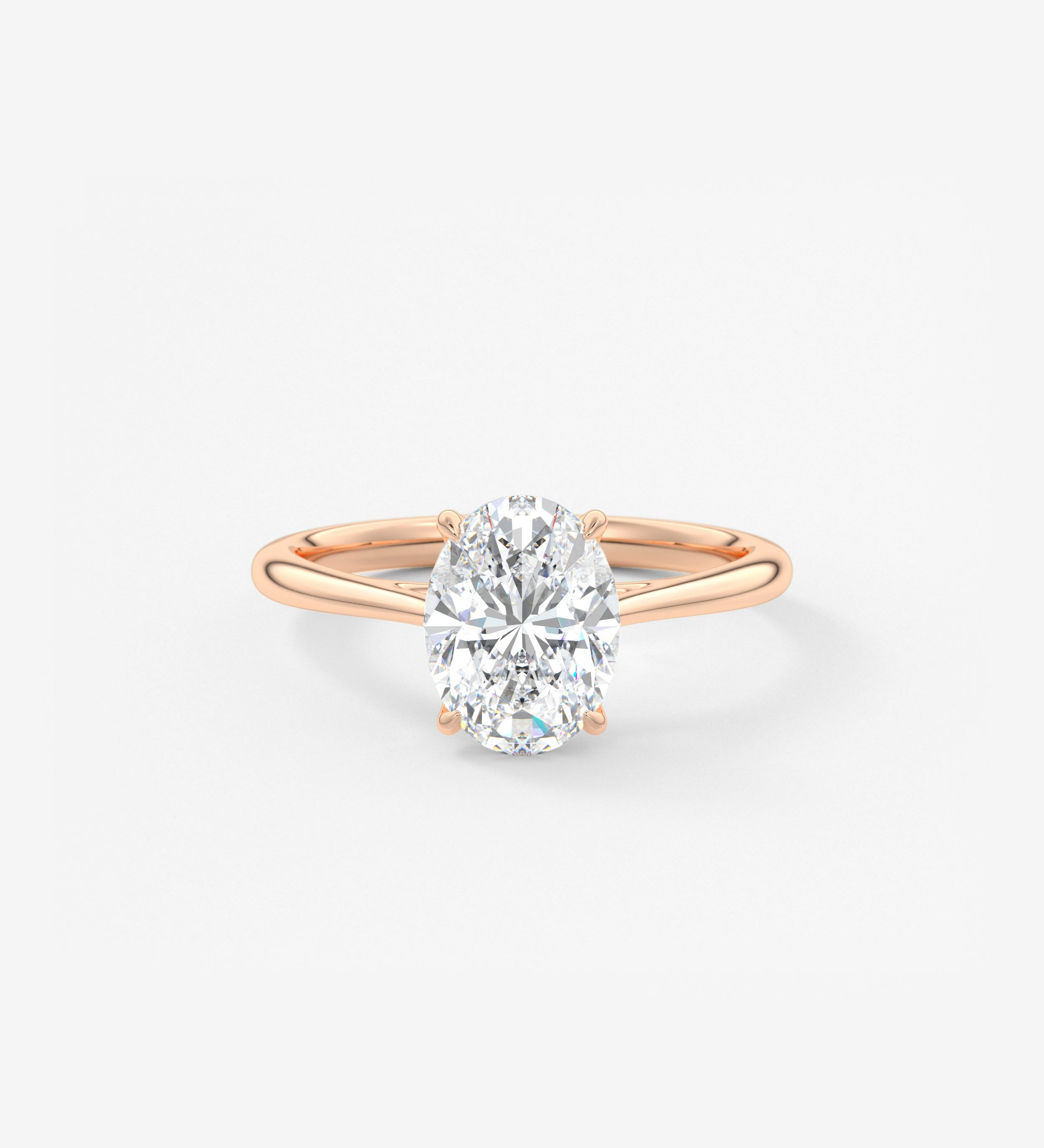 Oval Cathedral Lab Grown Diamond Engagement Ring