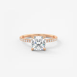 Cushion Pave Lab Grown Diamond Engagement Ring
