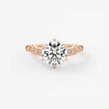 Round Art Deco Lab Grown Diamond Engagement Ring
