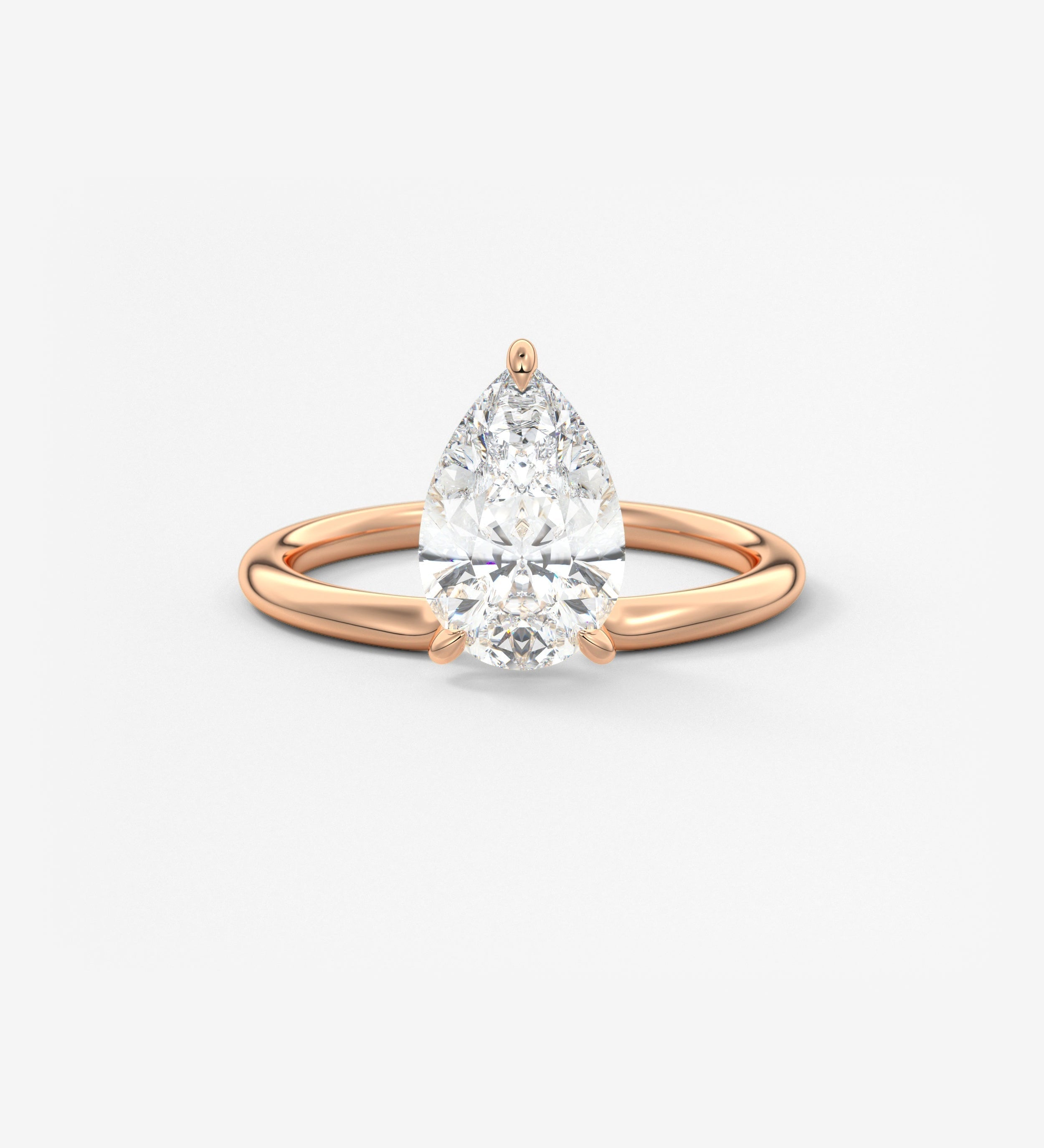 Pear Solitaire Lab Grown Diamond Engagement Ring