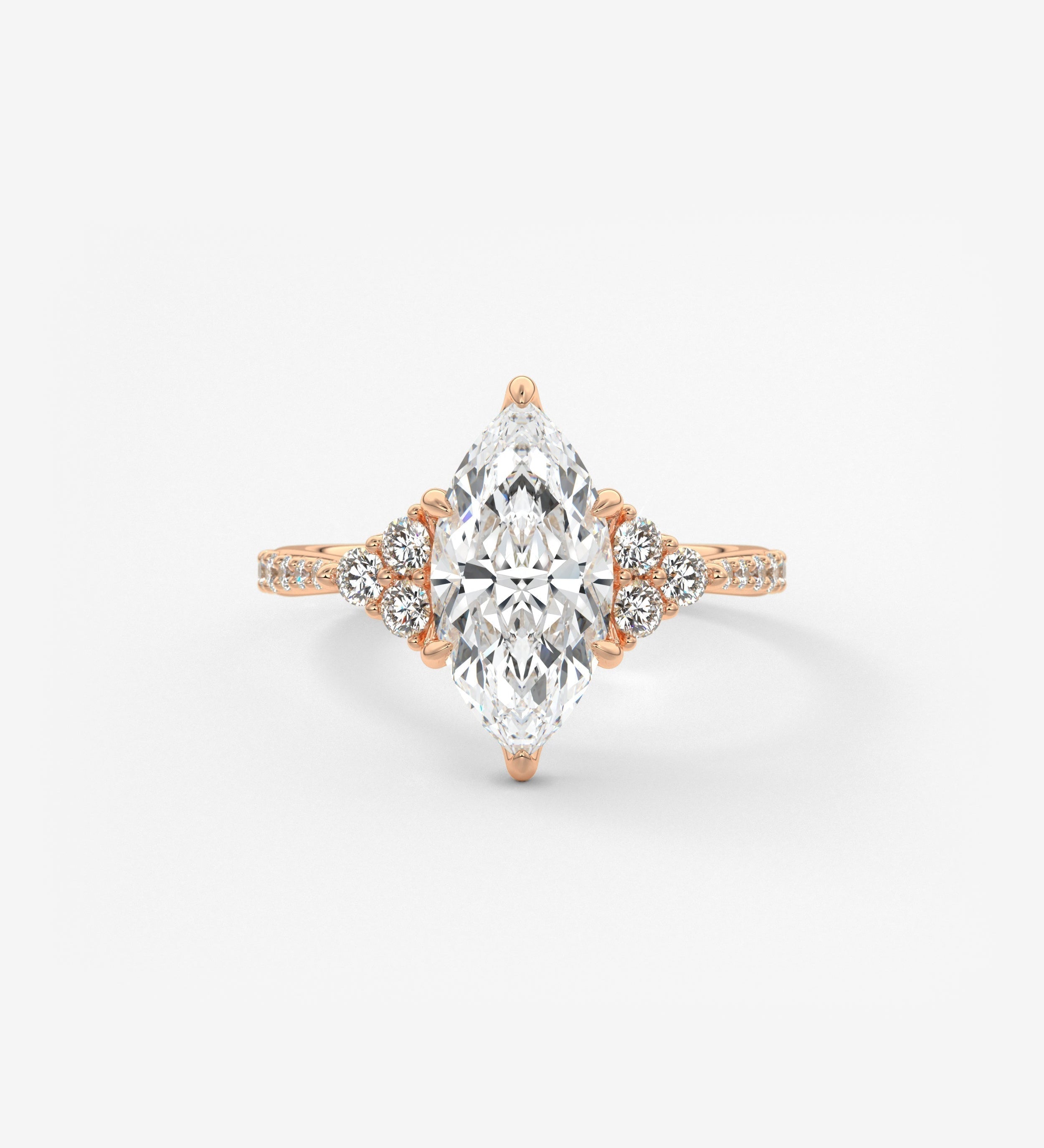 Marquise Cluster Lab Grown Diamond Engagement Ring