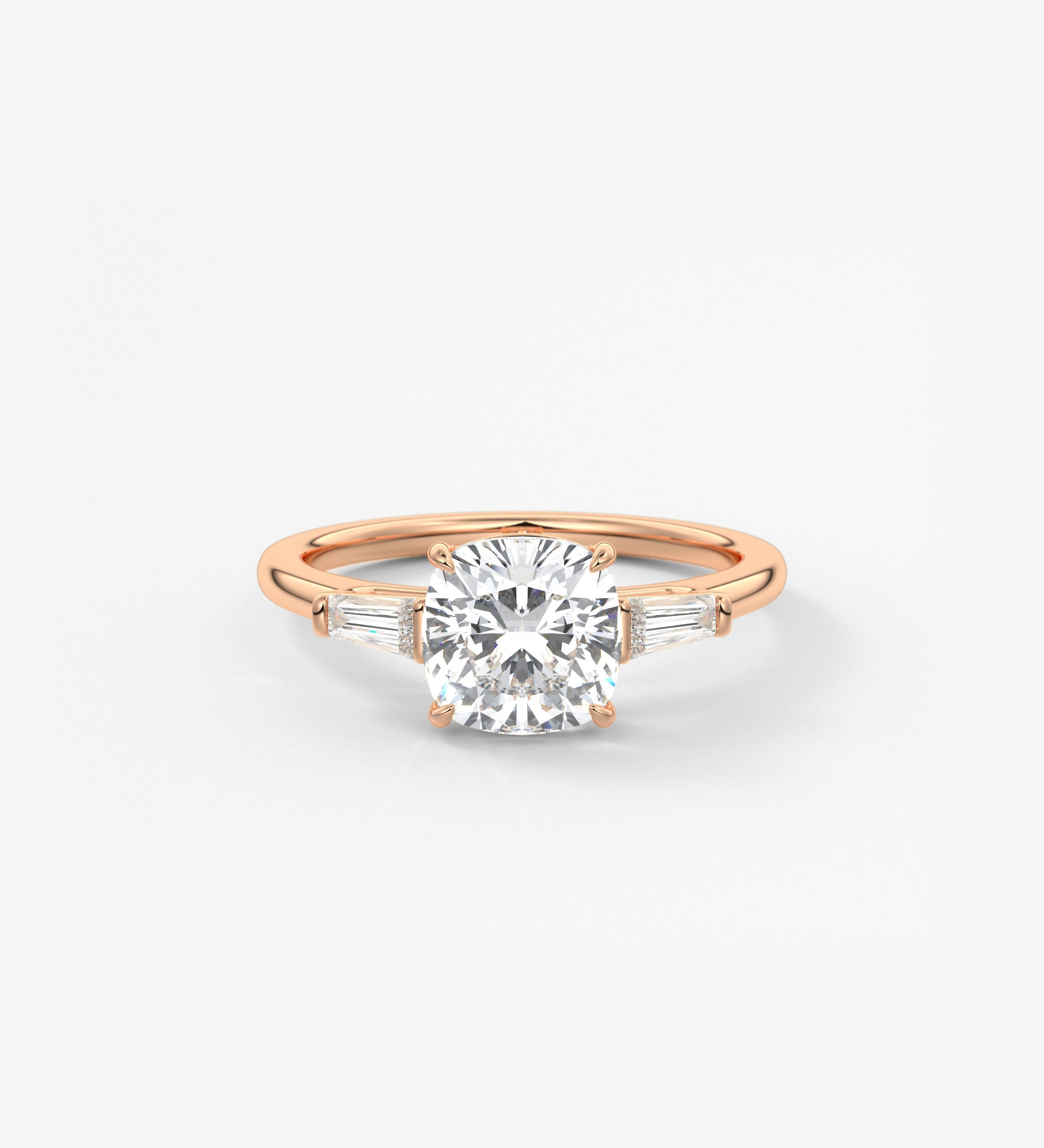 Cushion Three Stone Lab Grown Diamond Engagement Ring