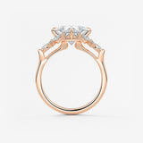 Princess Cluster Lab Grown Diamond Engagement Ring