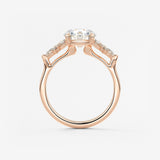 Round Cluster Lab Grown Diamond Engagement Ring