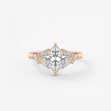 Princess Cluster Lab Grown Diamond Engagement Ring
