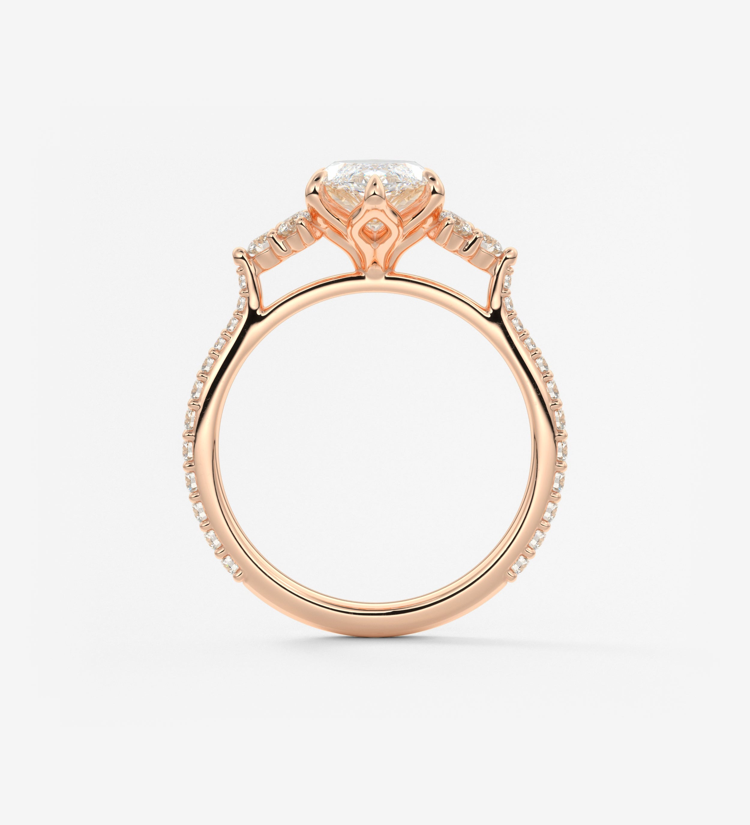 Marquise Cluster Lab Grown Diamond Engagement Ring