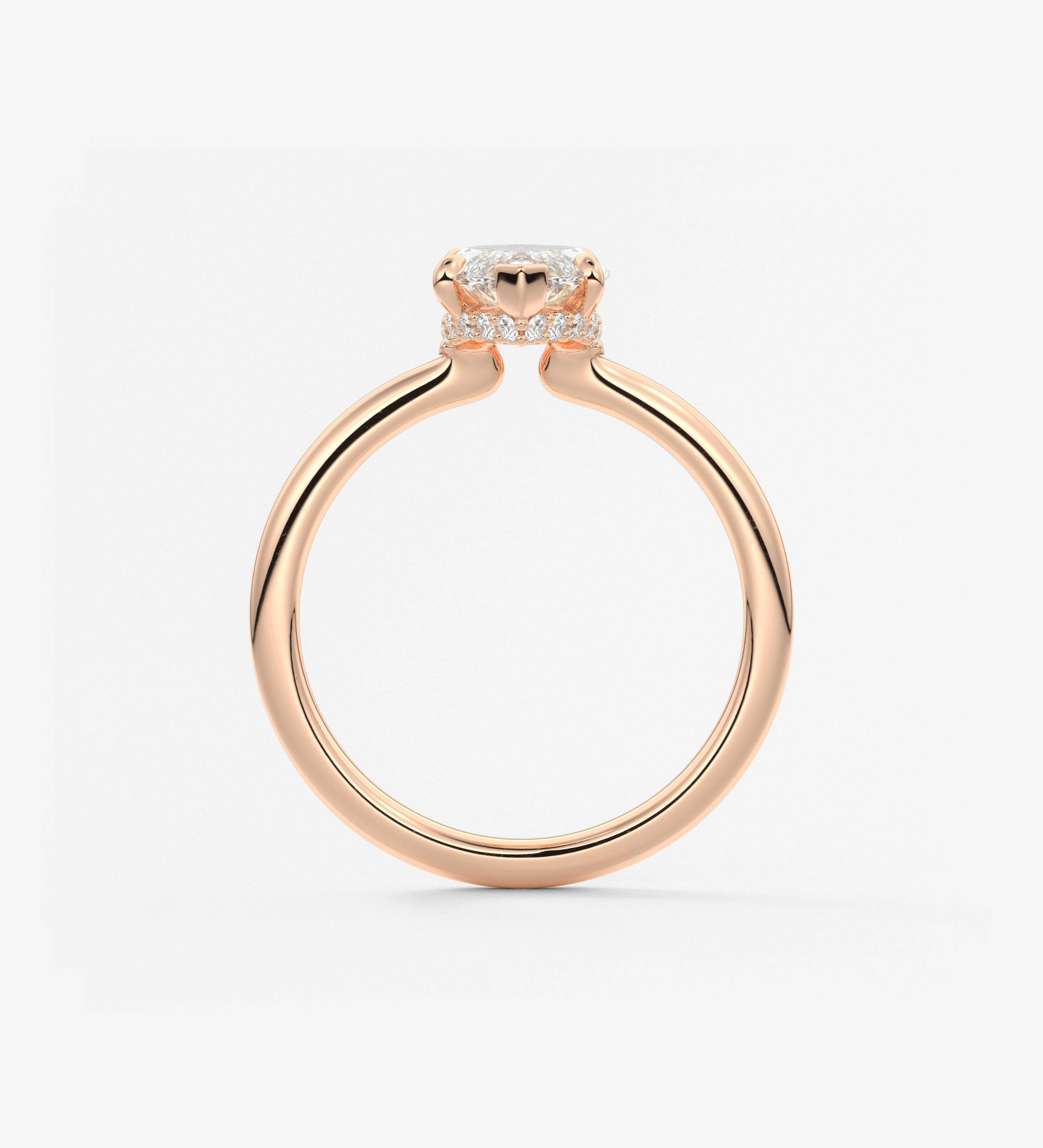 Marquise Hidden Halo Lab Grown Diamond Engagement Ring