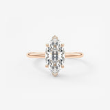 Marquise Hidden Halo Lab Grown Diamond Engagement Ring