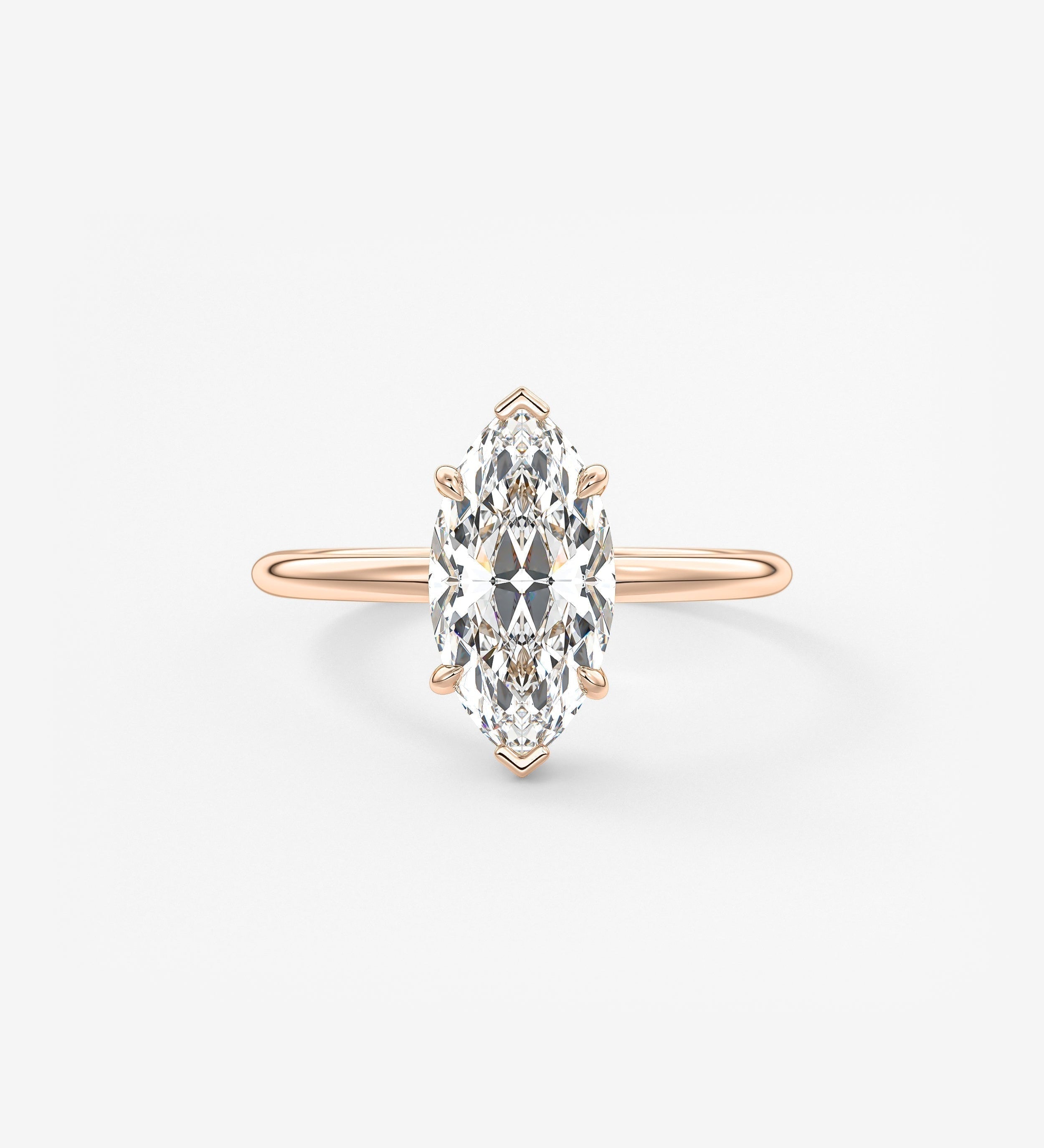 Marquise Hidden Halo Lab Grown Diamond Engagement Ring