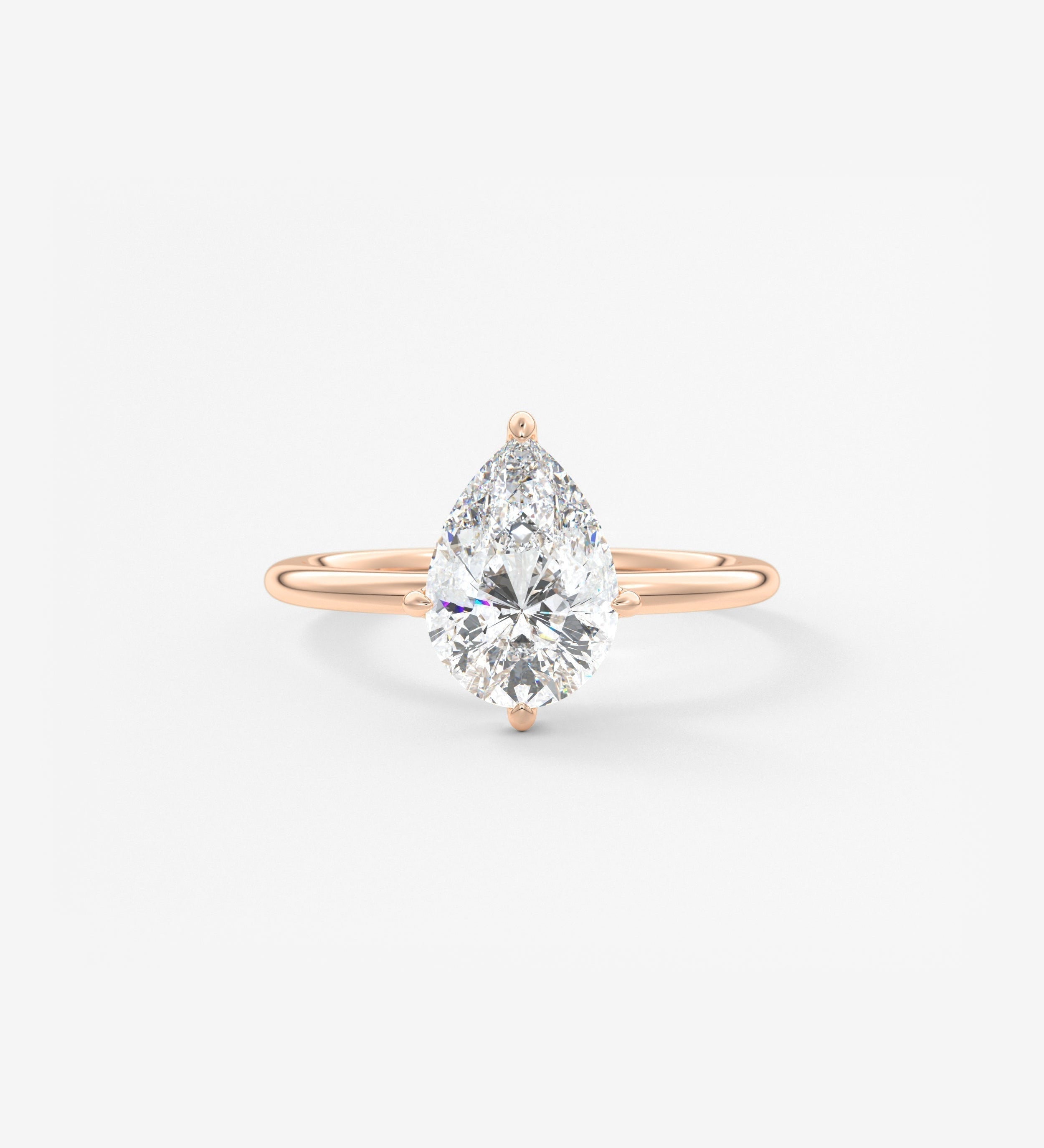 Pear Solitaire Lab Grown Diamond Engagement Ring