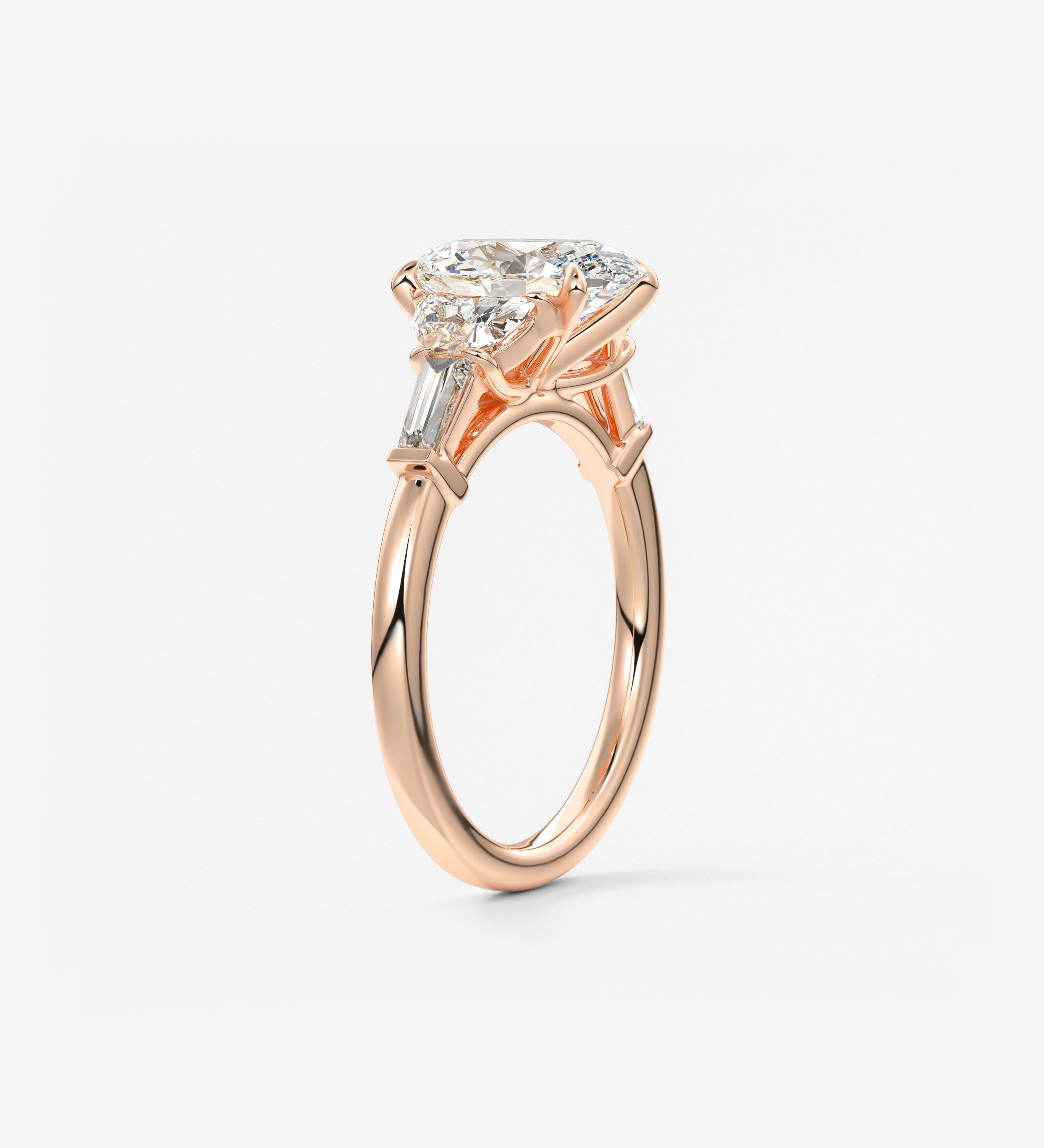 Oval Cluster Lab Grown Diamond Engagement Ring