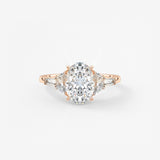 Oval Cluster Lab Grown Diamond Engagement Ring