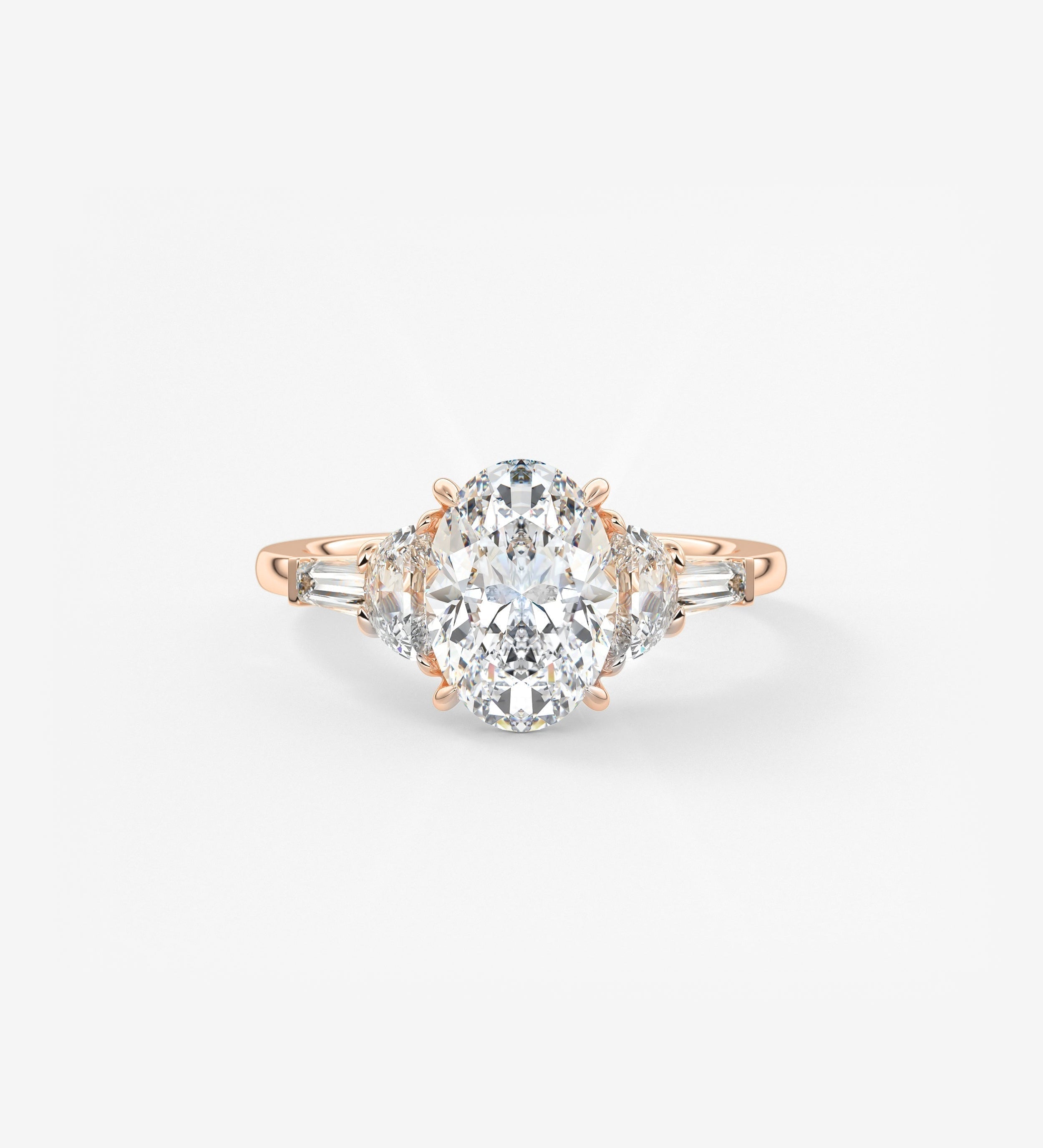 Oval Cluster Lab Grown Diamond Engagement Ring