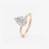 Pear Hidden Halo Lab Grown Diamond Engagement Ring