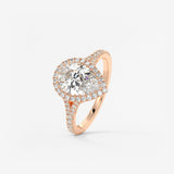 Pear Halo & Pave , Split Shank Lab Grown Diamond Engagement Ring