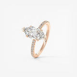 Marquise Pave Lab Grown Diamond Engagement Ring