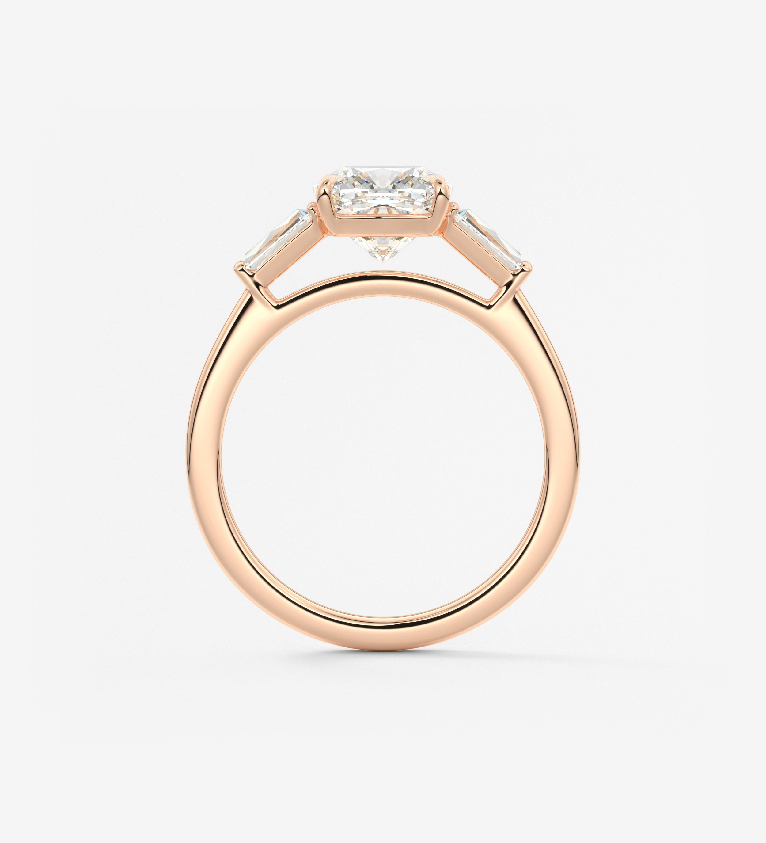Cushion Three Stone Lab Grown Diamond Engagement Ring