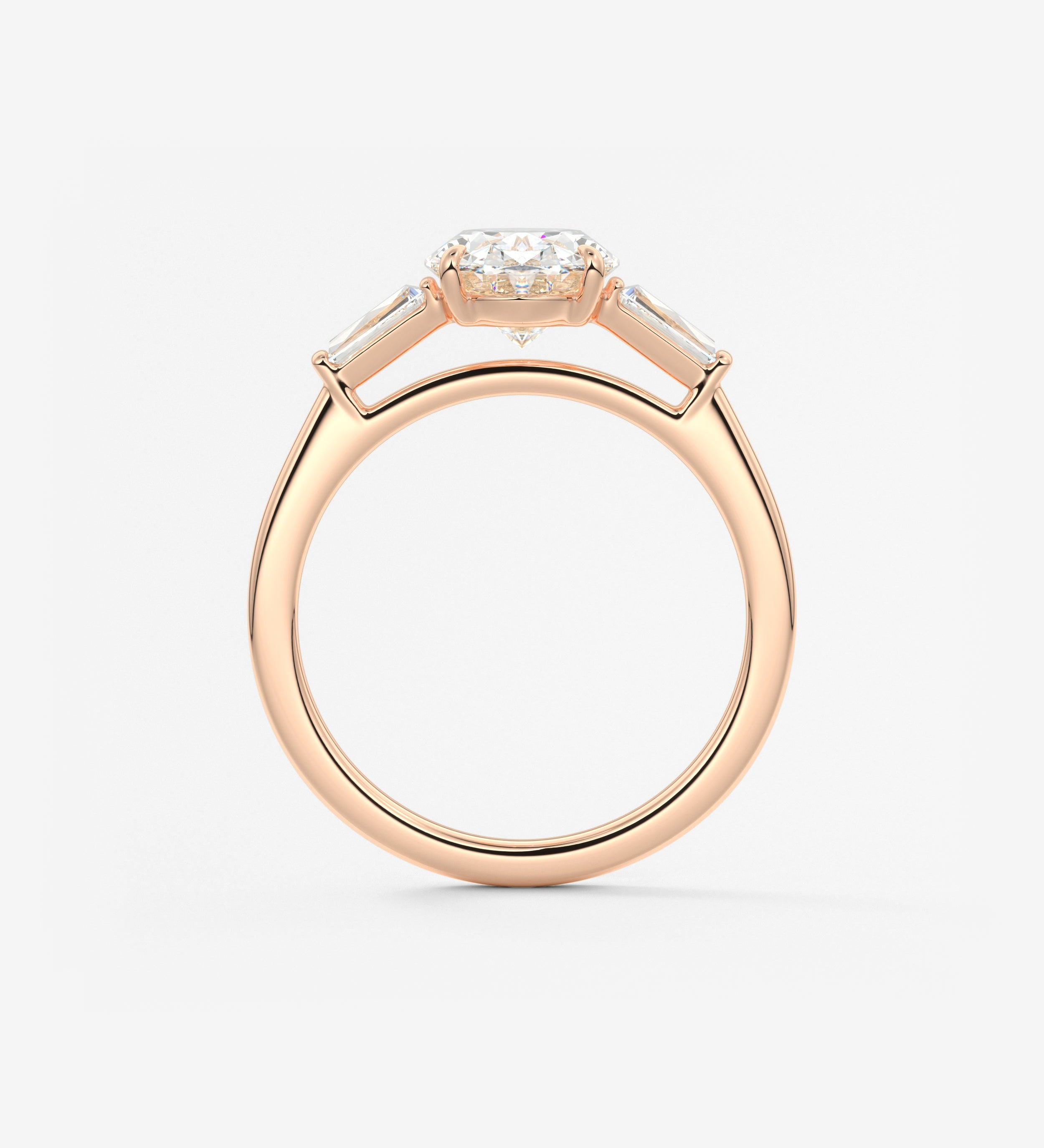 Oval Three Stone Lab Grown Diamond Engagement Ring