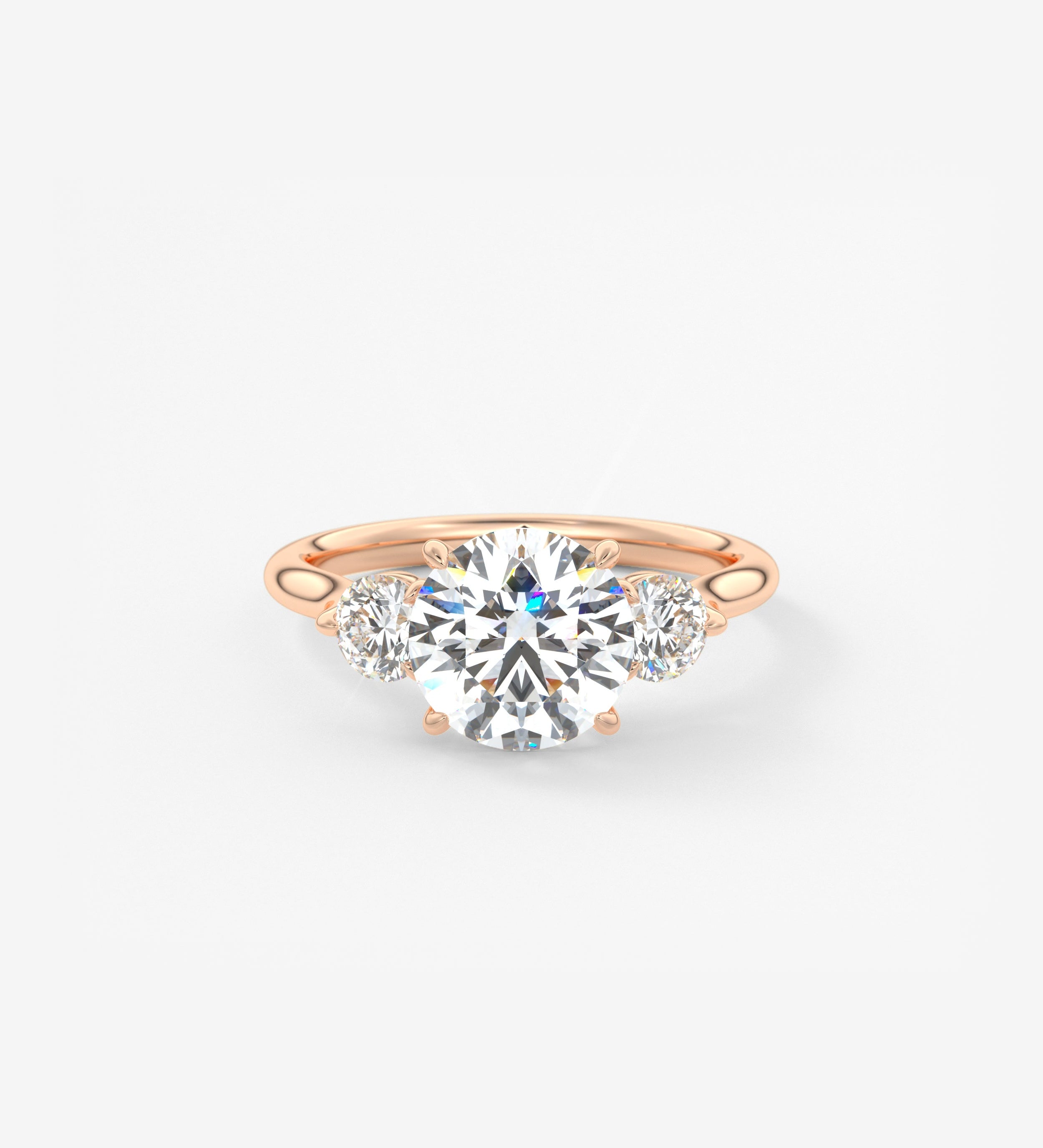 Round Hidden Halo Pave Lab Grown Diamond Engagement Ring