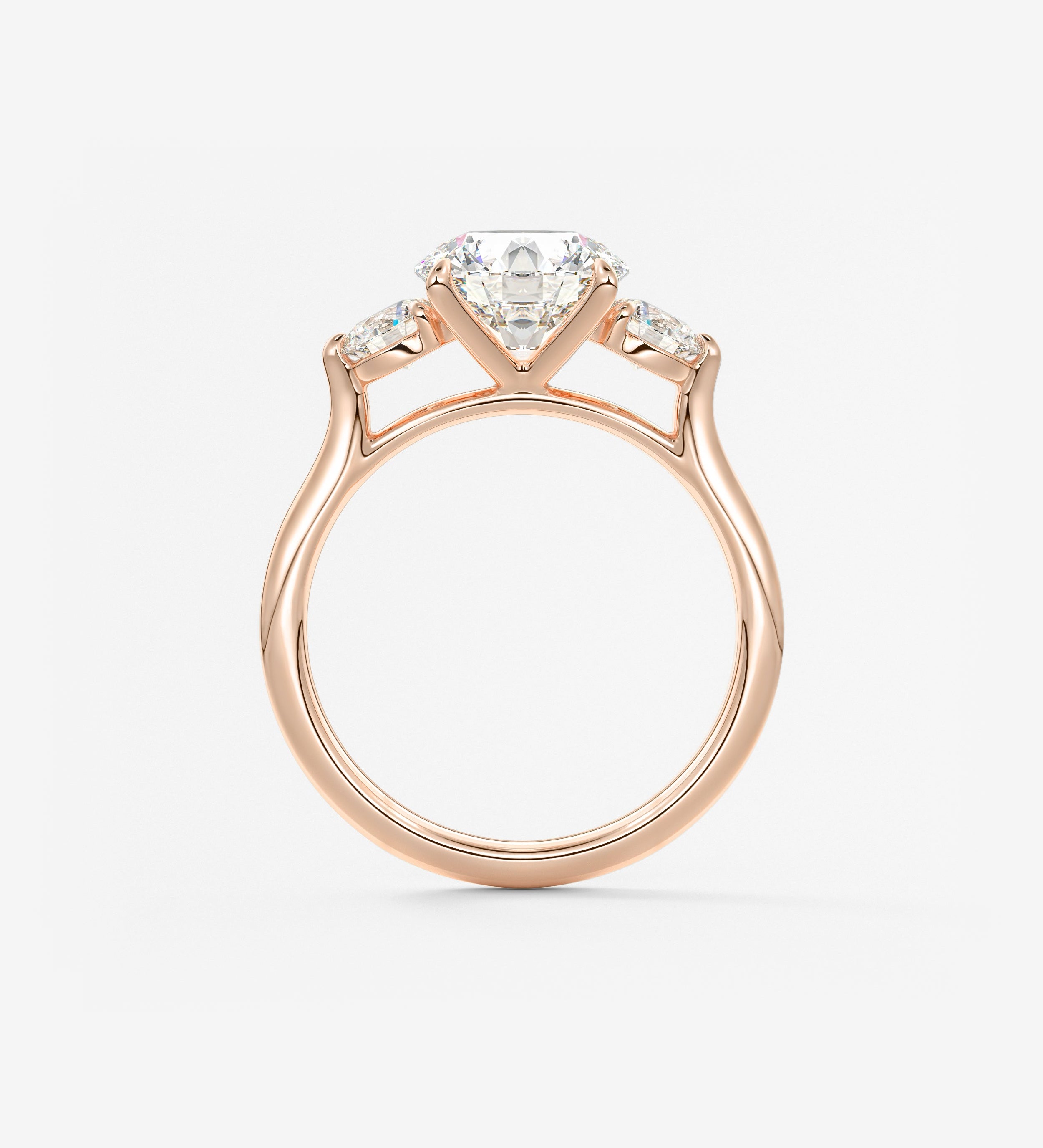 Round Hidden Halo Pave Lab Grown Diamond Engagement Ring
