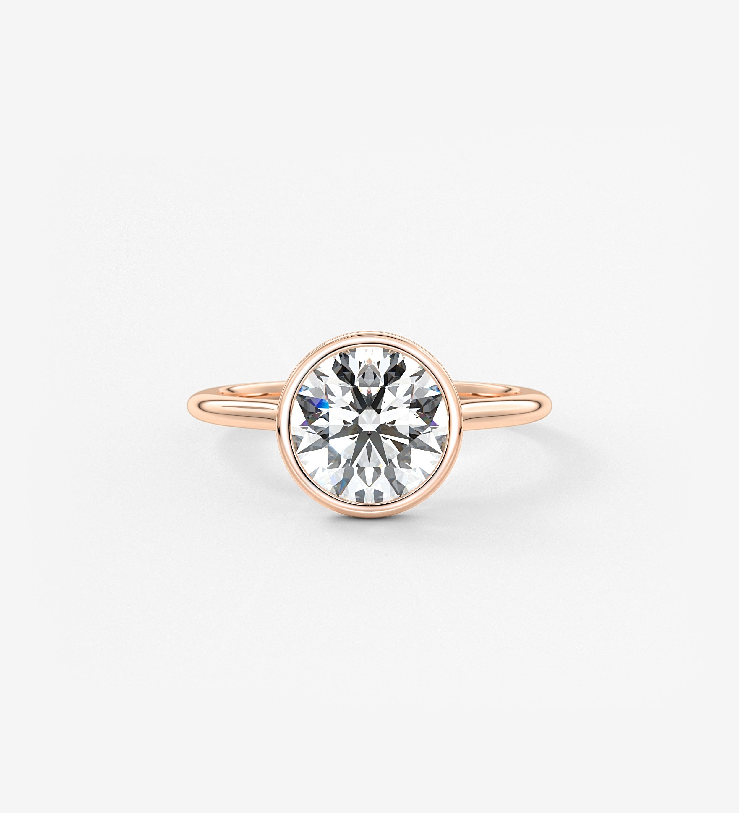 Round Bezel Lab Grown Diamond Engagement Ring