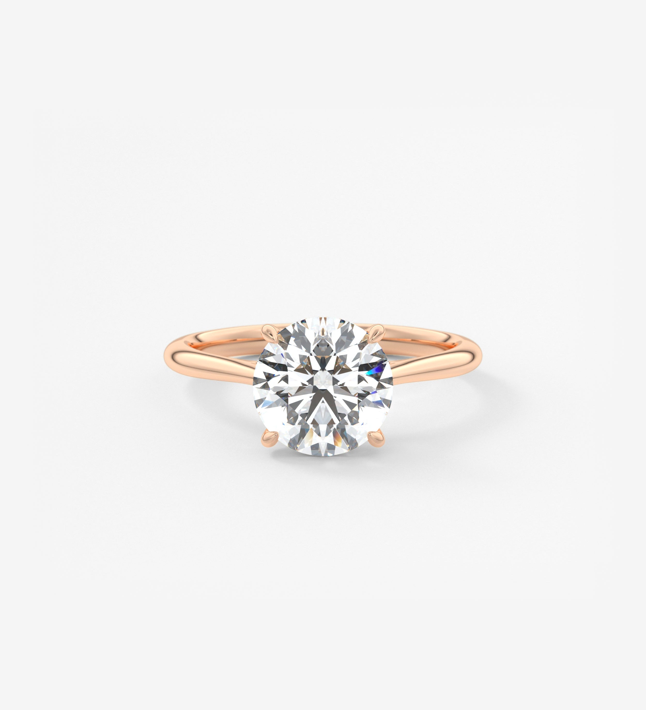 Round Hidden Halo Cathedral Lab Grown Diamond Engagement Ring