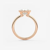 Round Bezel Lab Grown Diamond Engagement Ring