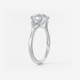 Round Hidden Halo Pave Lab Grown Diamond Engagement Ring
