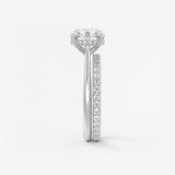 Round Hidden Halo Cathedral Lab Grown Diamond Engagement Ring