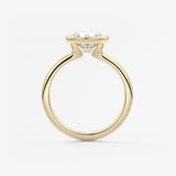 Round Bezel Lab Grown Diamond Engagement Ring