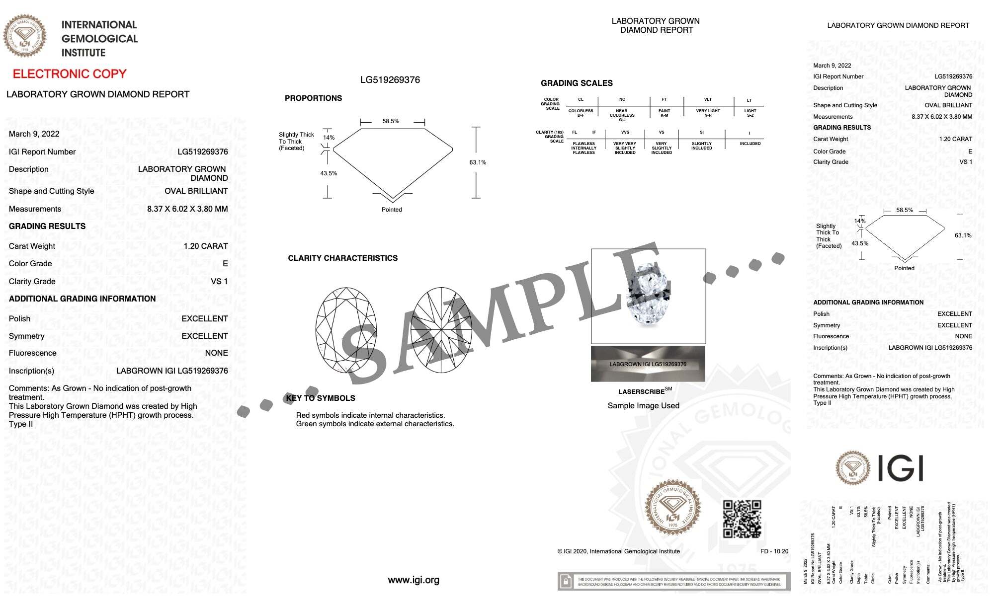 Sample Diamond Certificate