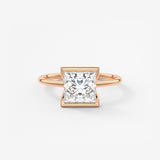 Princess Half Bezel Lab Grown Diamond Engagement Ring