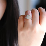 Halo & Pave Cushion Moissanite Engagement Ring