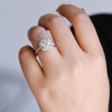 Halo & Pave Cushion Moissanite Engagement Ring