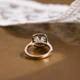 Halo & Pave Cushion Moissanite Engagement Ring