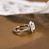 Halo & Pave Cushion Moissanite Engagement Ring