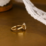 Solid Gold Bezel Emerald Cut Moissanite Engagement Ring