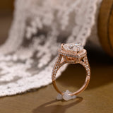 Solid Gold Halo Cathedral Set Heart Cut Moissanite Engagement Ring