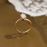 Solid Gold Open Shank Marquise Cut Moissanite Engagement Ring with Ruby Stone