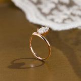 Solid Gold Open Shank Marquise Cut Moissanite Engagement Ring with Ruby Stone