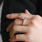 Solid Gold Oval Cut Moissanite Engagement Ring